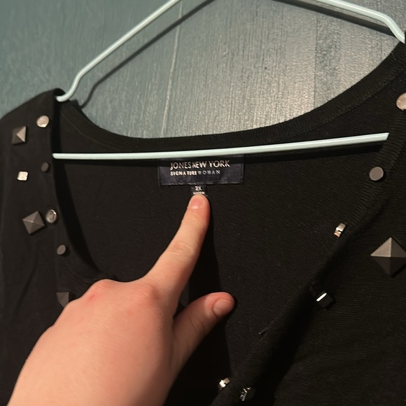 jones new york black sweater long sleeve top size 2X - Picture 3 of 3